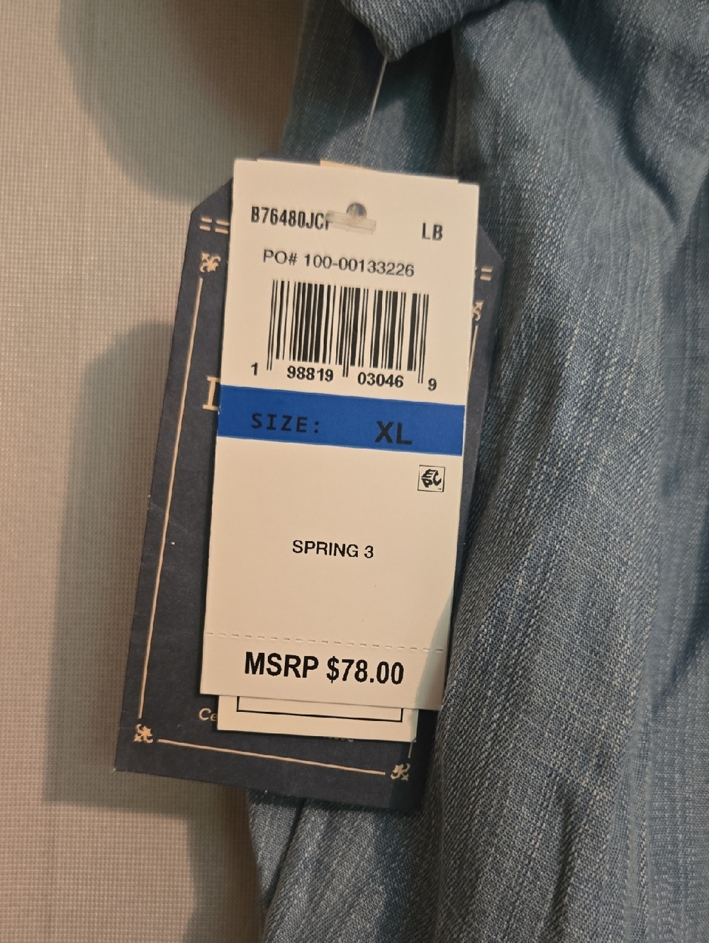 Democracy Womens Lightweight Denim Pullover Top Size XL NWT - Picture 9 of 9